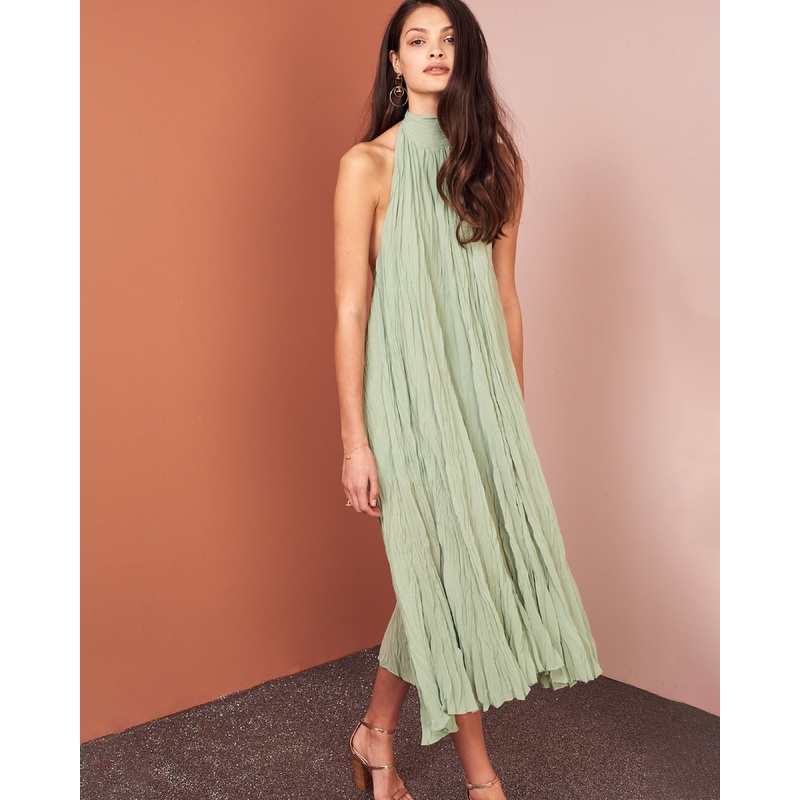 CASCADE CRUSH GOWN BOTTLE GREEN