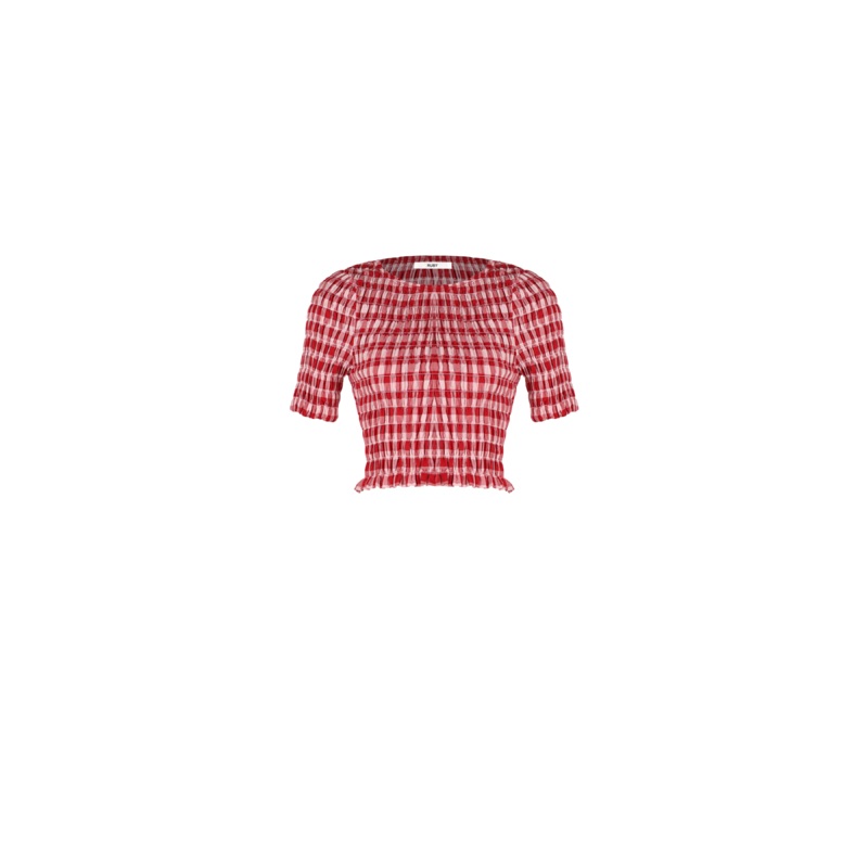 DARCY GINGHAM T-SHIRT RED GINGHAM