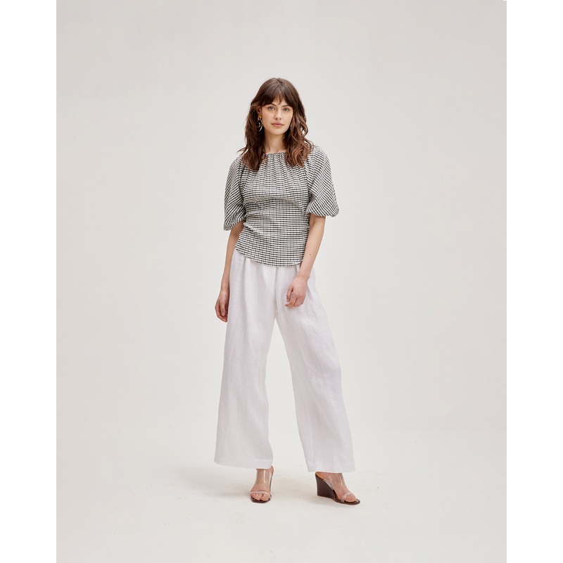 DELPHI GINGHAM BLOUSE BLACK GINGHAM