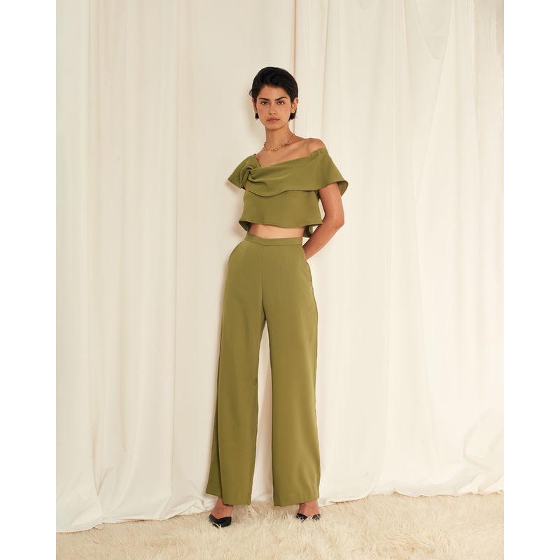FIREBIRD TWIST CROP KHAKI|4|6|8|10|12|14|16