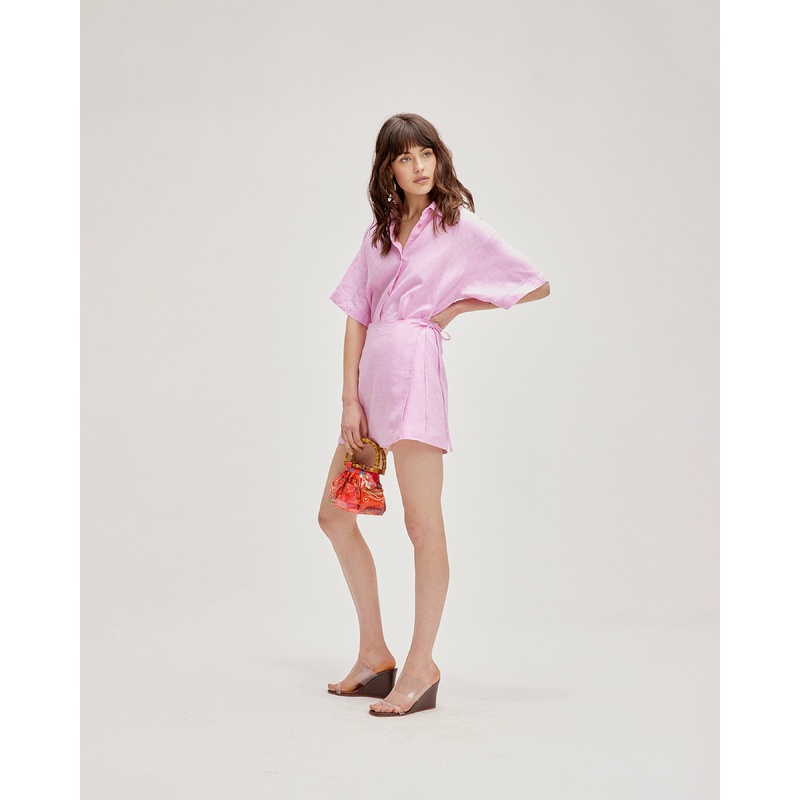 KOS LINEN MINI SKIRT PINK|4|6|8|10|12|14|16|18|20