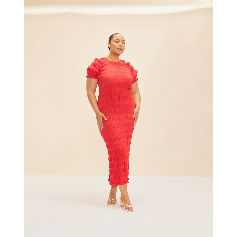 MIRELLA T-SHIRT DRESS CHILLI|4|6|8|10|12|14|16|18|20|22|24