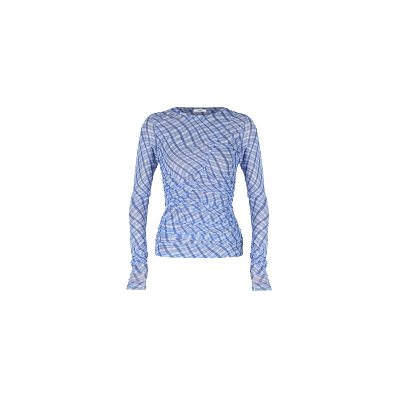 NEPTUNE MESH LONG SLEEVE BLUE CHECK
