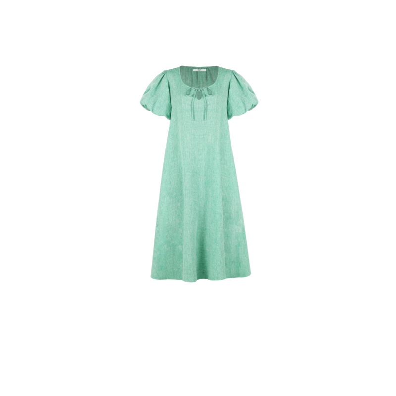 ANGEL LINEN MAXI DRESS GREEN MARLE