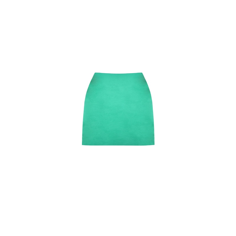 CHER SATIN MINI SKIRT PARAKEET