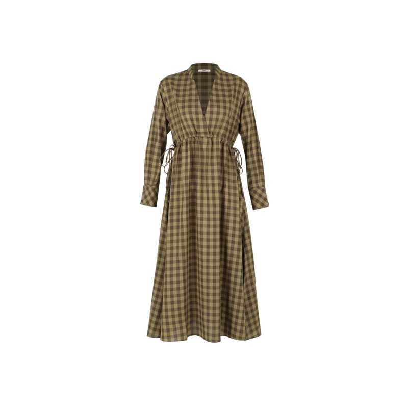 DARCY GINGHAM DRESS OLIVE GINGHAM