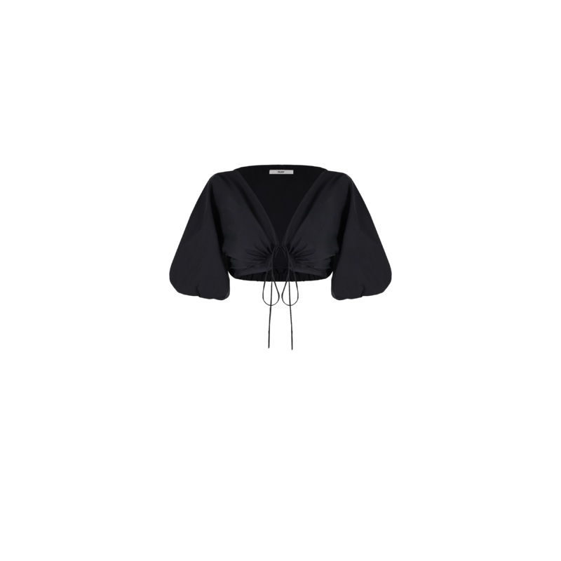 DONOVAN TIE CROP TOP BLACK|4|6|8|10|12|14|16|18|20