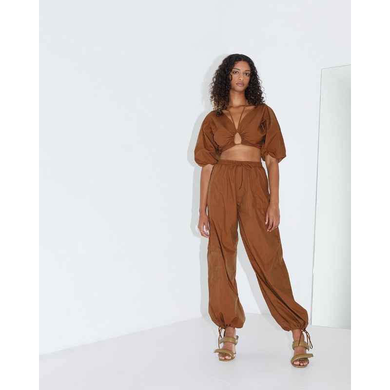 DONOVAN TIE CROP TOP MOCHA|4|6|8|10|12|14|16|18|20