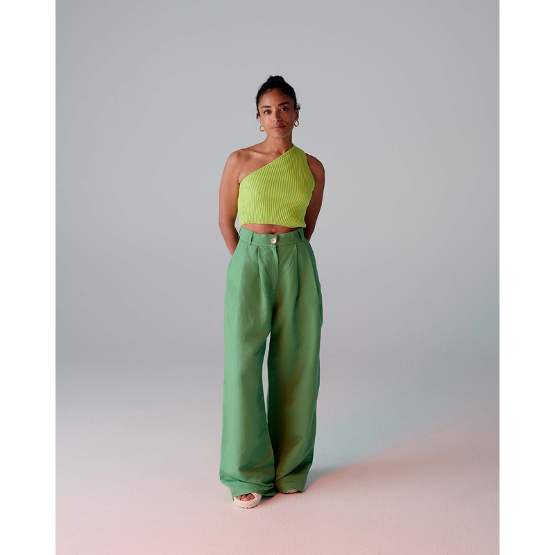 JORDAN LINEN PANT GREEN|4|6|8|10|12|14|16|18|20