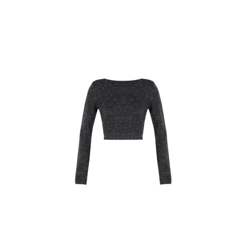 JUDE TIE-BACK SWEATER CHARCOAL