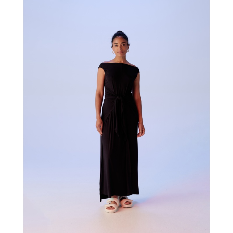 LENI WRAP DRESS BLACK|4|6|8|10|12|14|16|18|20