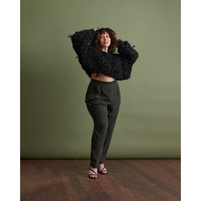 LIAM X GEO KNITS SLOW SWEATER KHAKI BLACK