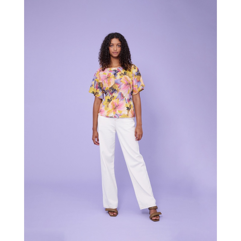 MAUDE SILK T-SHIRT FLORAL|4|6|8|10|12|14|16|18|20