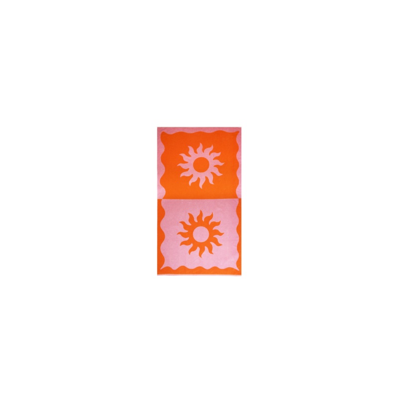 SUN BEACH TOWEL ORANGE PINK|ONE SIZE