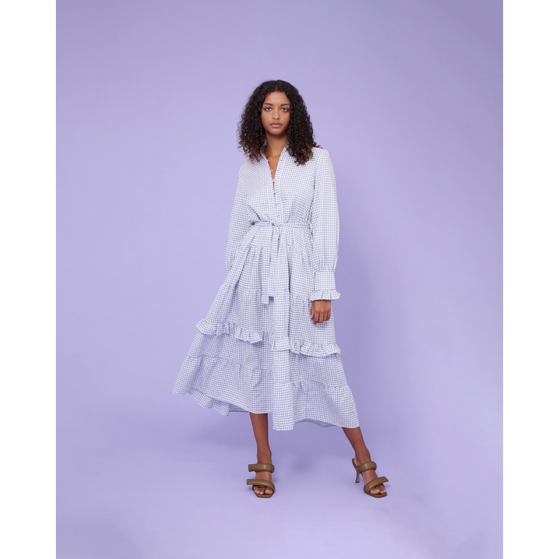 VAL GINGHAM DRESS BLUE GINGHAM