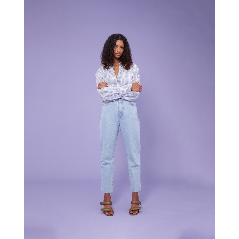 VAL GINGHAM SHIRT BLUE GINGHAM