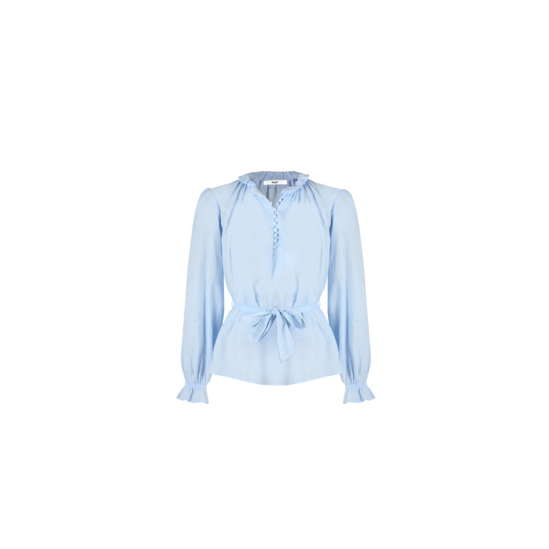ELLIOT RUFFLE BLOUSE SKY BLUE|4|6|8|10|12|14|16|18|20