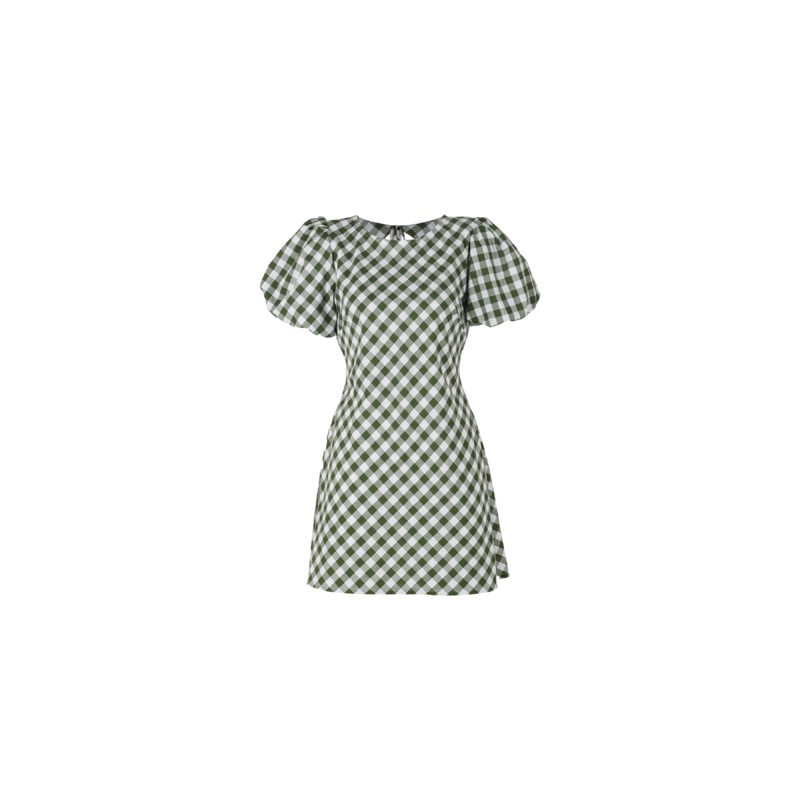 JORDAN GINGHAM MINIDRESS KHAKI GINGHAM
