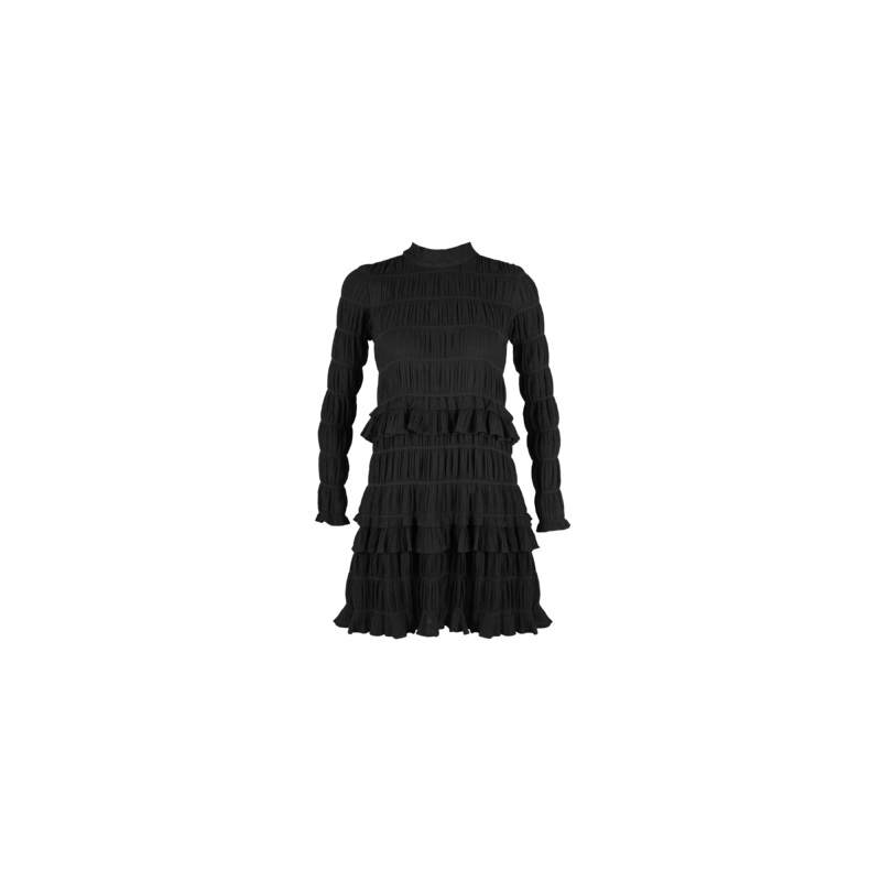 MIRELLA TIERED RUFFLE DRESS BLACK