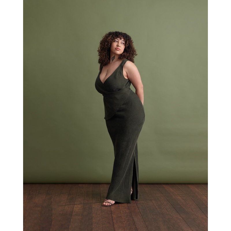 OMNIA SLEEVELESS DRESS KHAKI JACQUARD