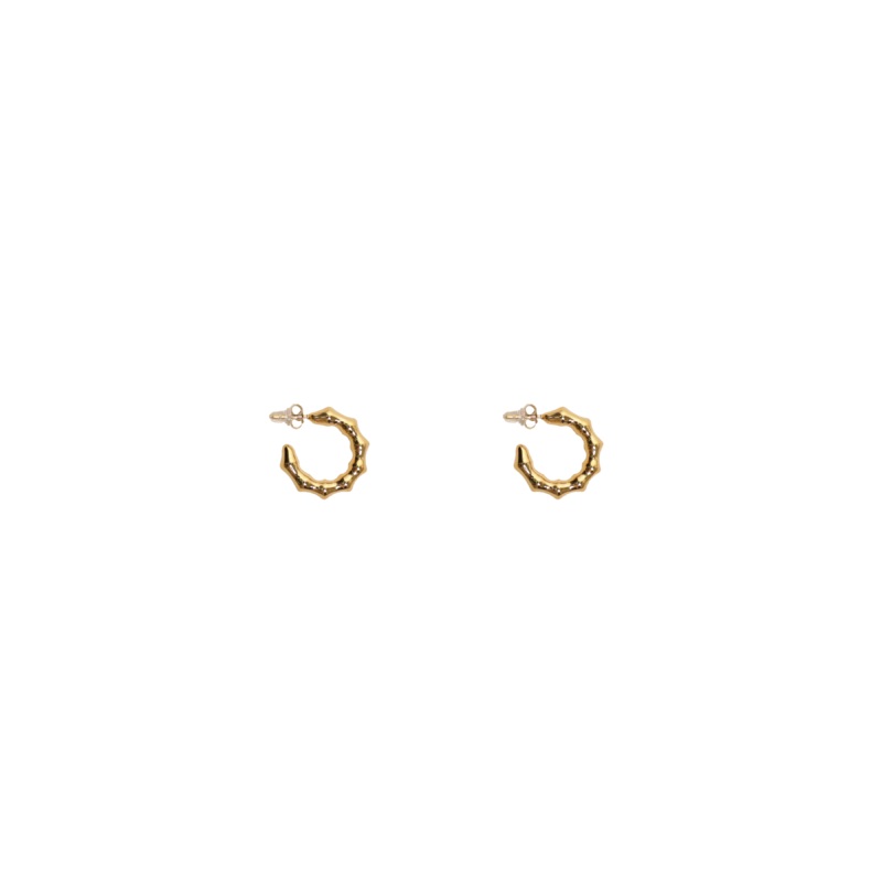 TEXTURED MINI HOOP GOLD|ONE SIZE