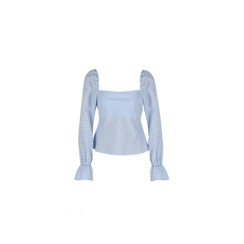 BON GINGHAM TOP BLUE GINGHAM|4|6|8|10|12|14|16|18|20
