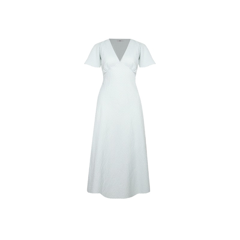 HONEY MIDI DRESS SAGE GINGHAM|4|6|8|10|12|14|16|18|20|22|24