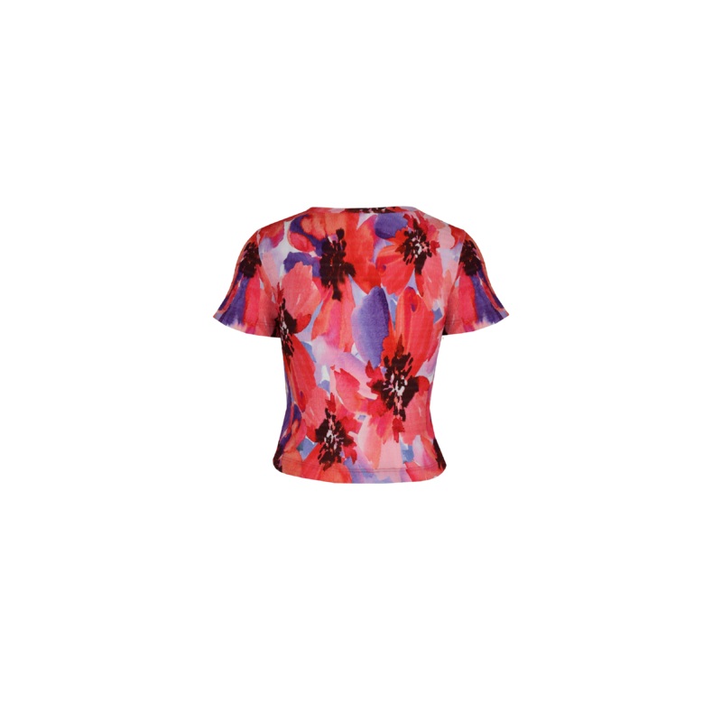 JAQUETTA CRINKLE T-SHIRT POPPY FLORAL