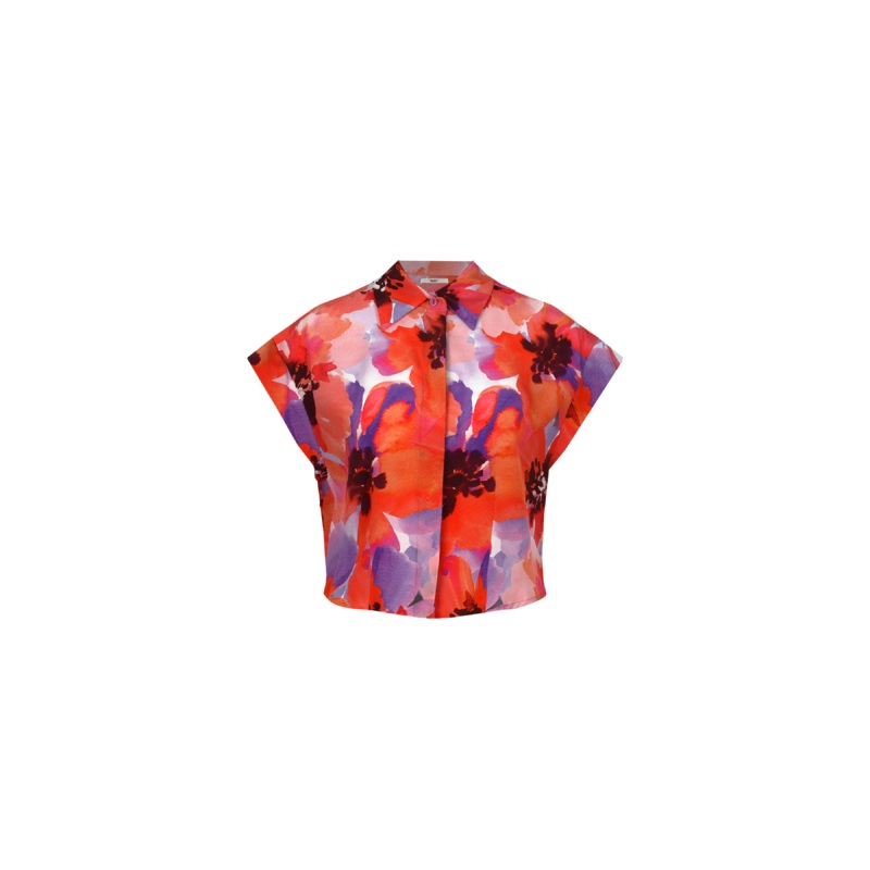 JAQUETTA SILK SHIRT POPPY FLORAL