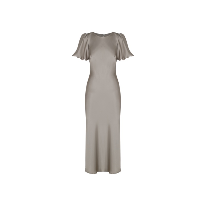 KENDALL SATIN DRESS MOONROCK|4|6|8|10|12|14|16|18|20