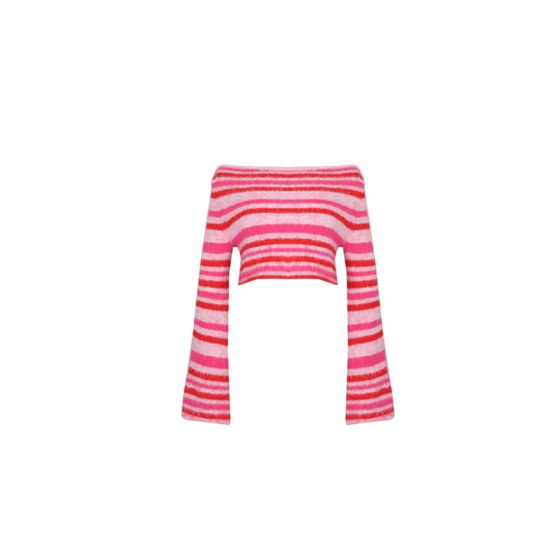 MILO CROP SWEATER PINK STRIPE|4|6|8|10|12|14|16|18|20