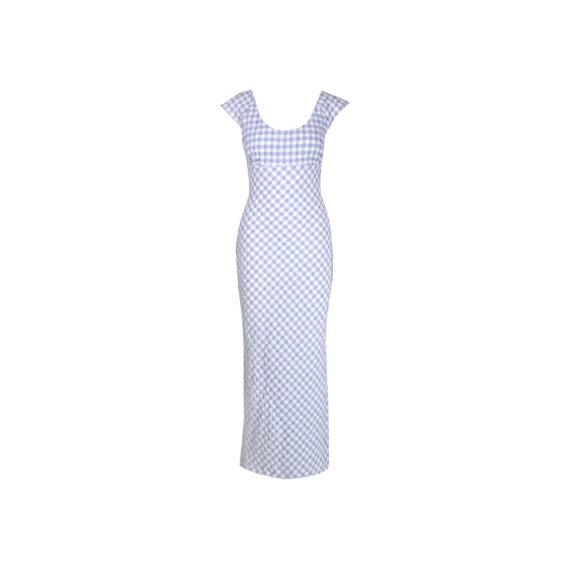 PRISM MIDI DRESS PERIWINKLE GINGHAM