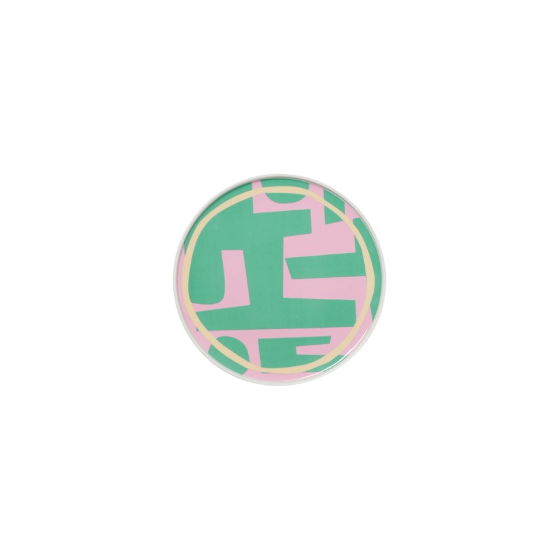 ABSTRACT CUT OUT PLATE GREEN PINK