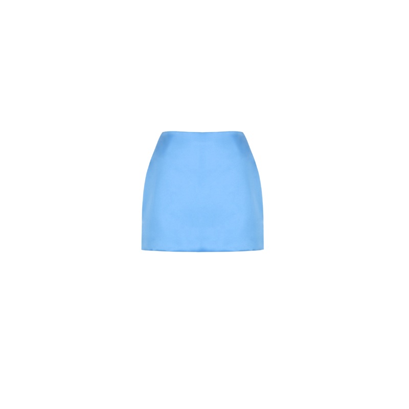 CHER SATIN MINI SKIRT AZURE|4|6|8|10|12|14|16|18|20