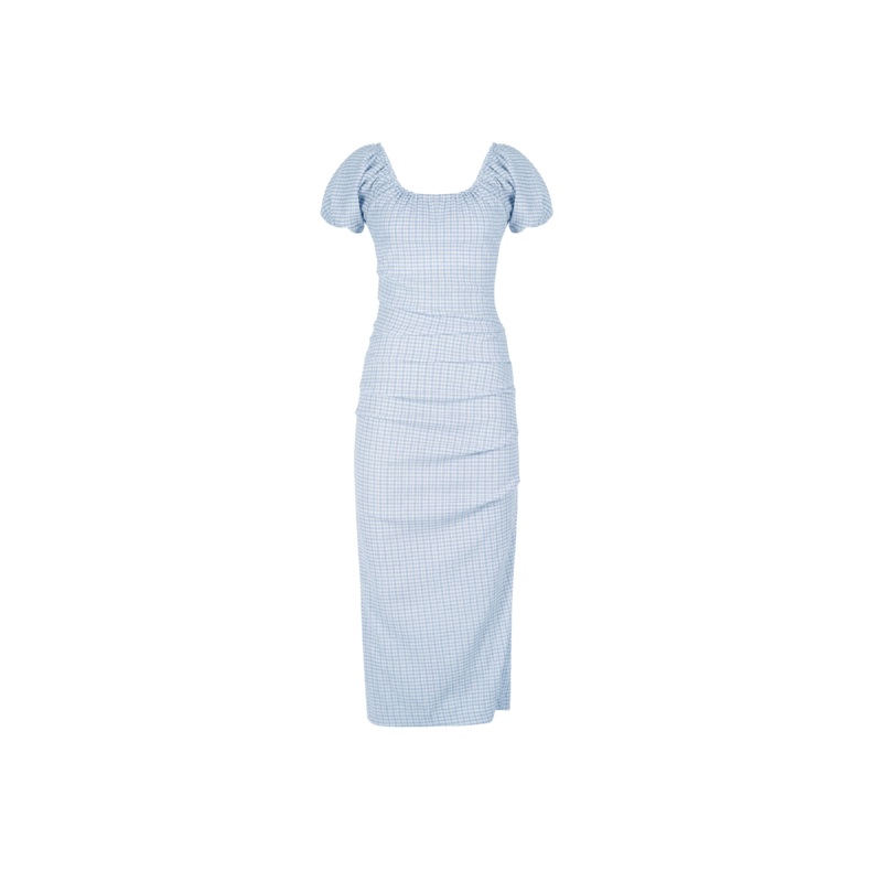 DELPHI GINGHAM DRESS BLUE GINGHAM