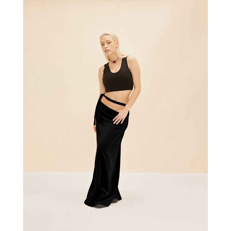 FIREBIRD TIE MAXI SKIRT BLACK|4|6|8|10|12|14|16|18|20