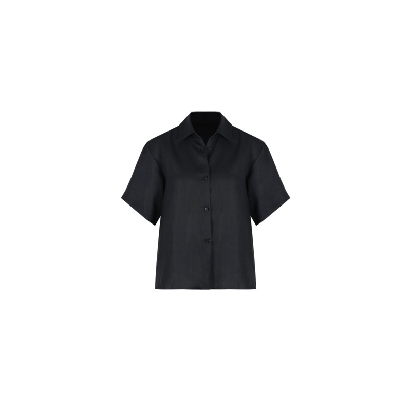 KOS LINEN SHIRT BLACK|4|6|8|10|12|14|16|18|20