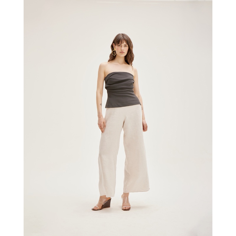 MARLEY LINEN PANT PETITE NATURAL