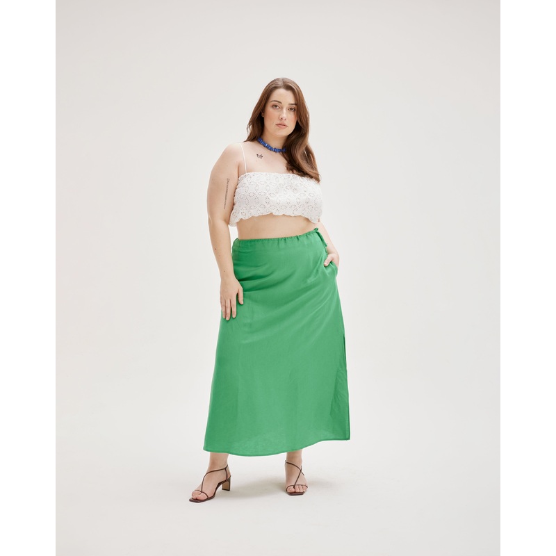 MATEA LINEN SKIRT PARAKEET|4|6|8|10|12|14|16|18|20