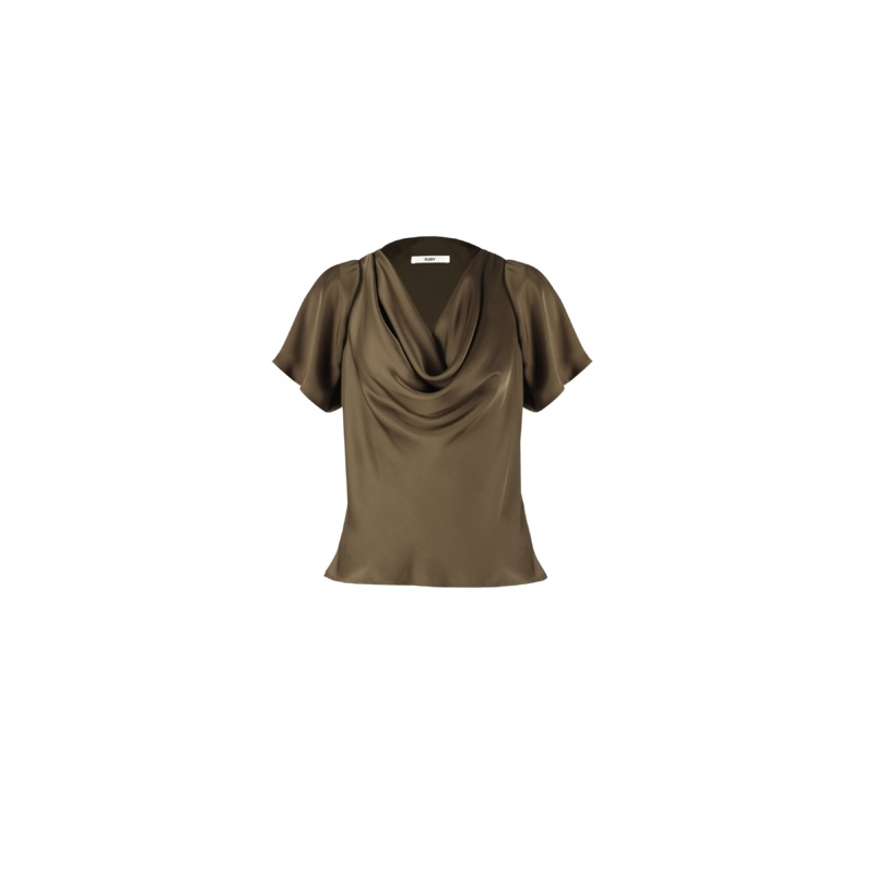 COTERIE COWL NECK TOP KHAKI|4|6|8|10|12|14|16|18|20|22|24