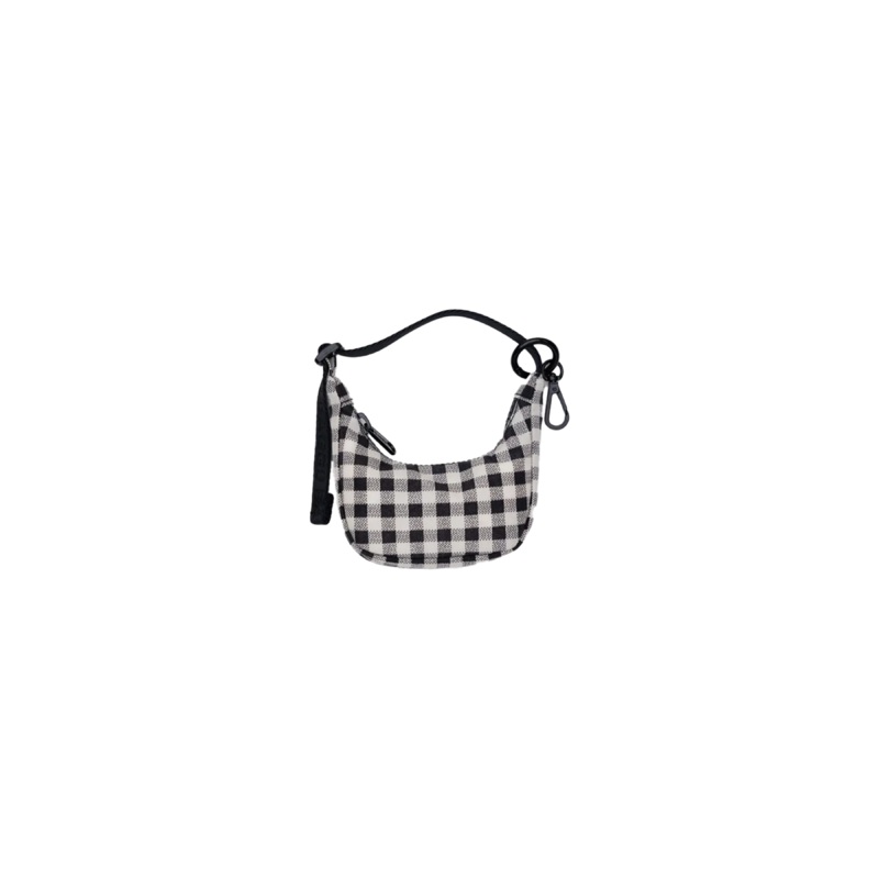 CRESCENT BAG CHARM BLACK GINGHAM