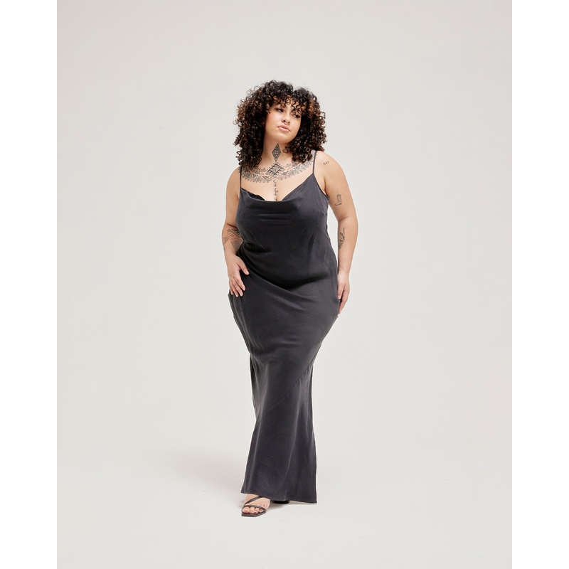 POPPY COWL DRESS BLACK|4|6|8|10|12|14|16|18|20|22|24