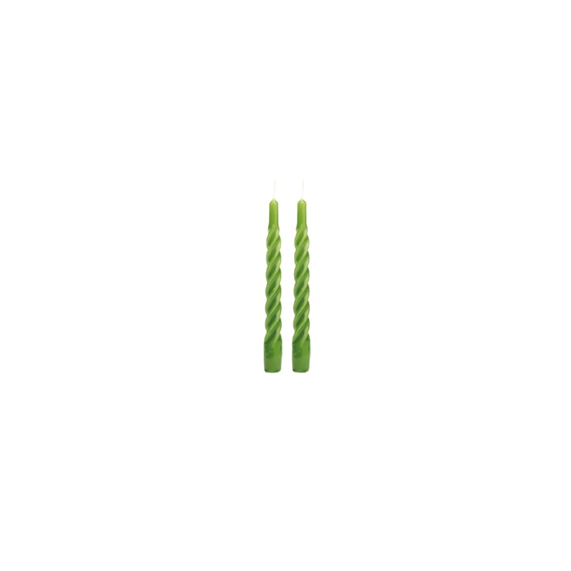 SET OF TWO TWISTED CANDLES MOSS