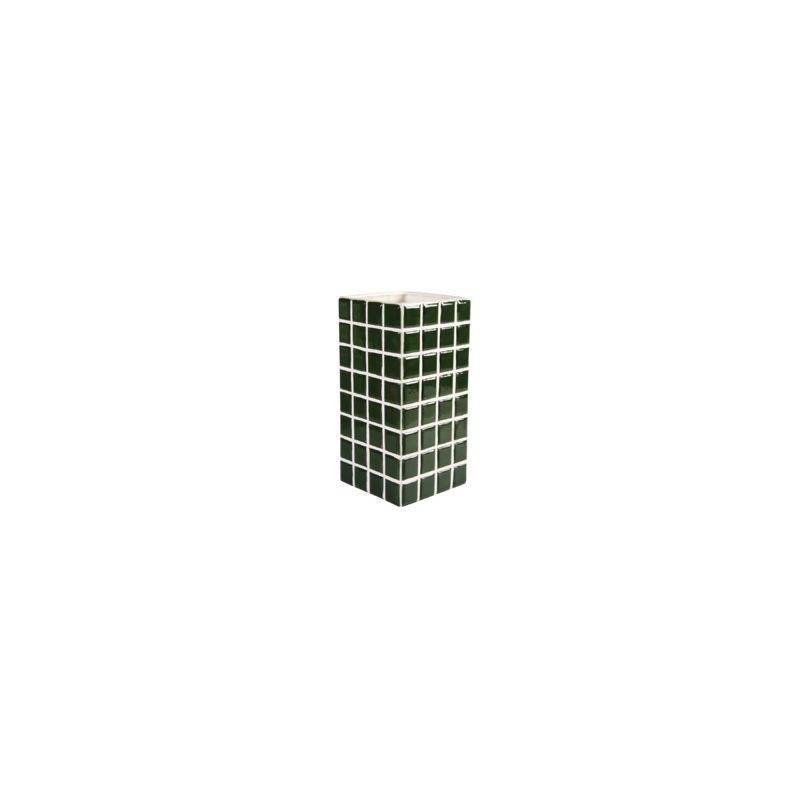 VASE TILE DARK GREEN|ONE SIZE