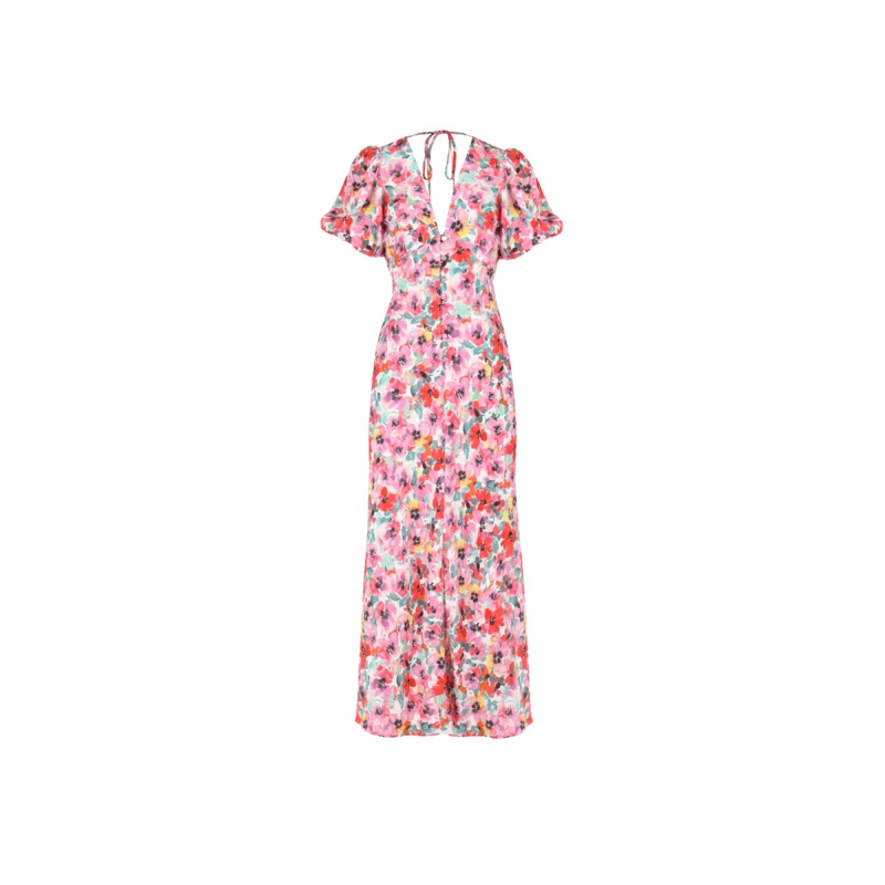 ALLEGRA SILK MIDI DRESS PANSY|4|6|8|10|12|14|16|18|20