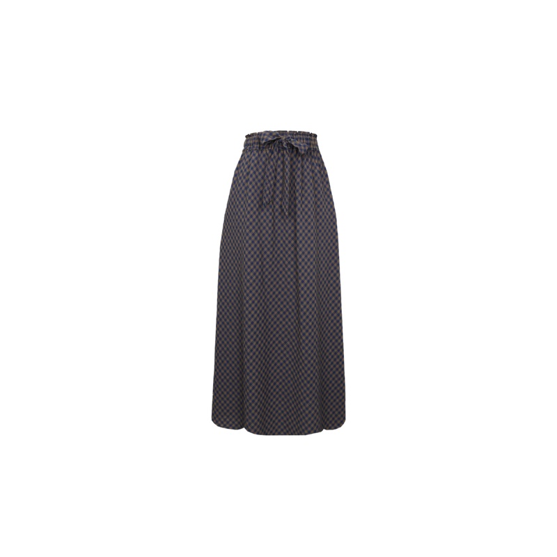 BON GINGHAM SKIRT NAVY BROWN|4|6|8|10|12|14|16|18|20