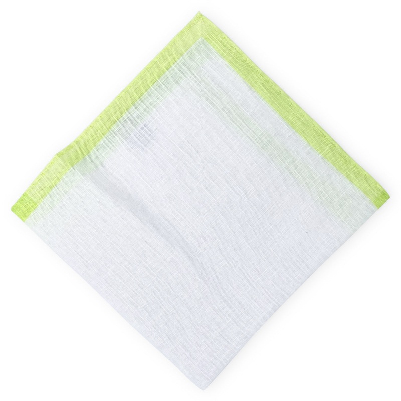 Borders: Linen Pocket Square – Lime