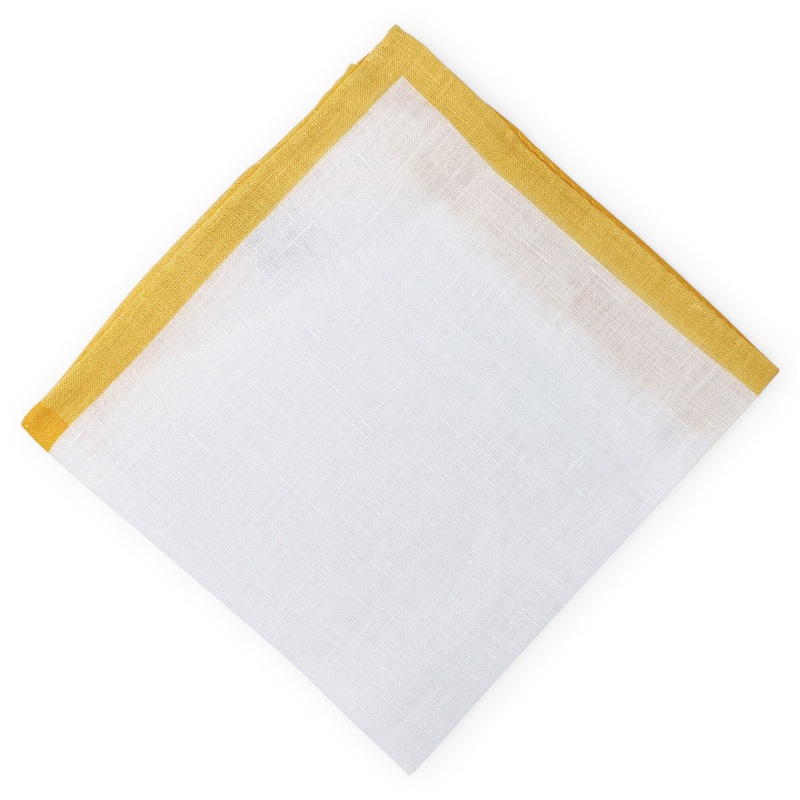 Borders: Linen Pocket Square – Tangerine