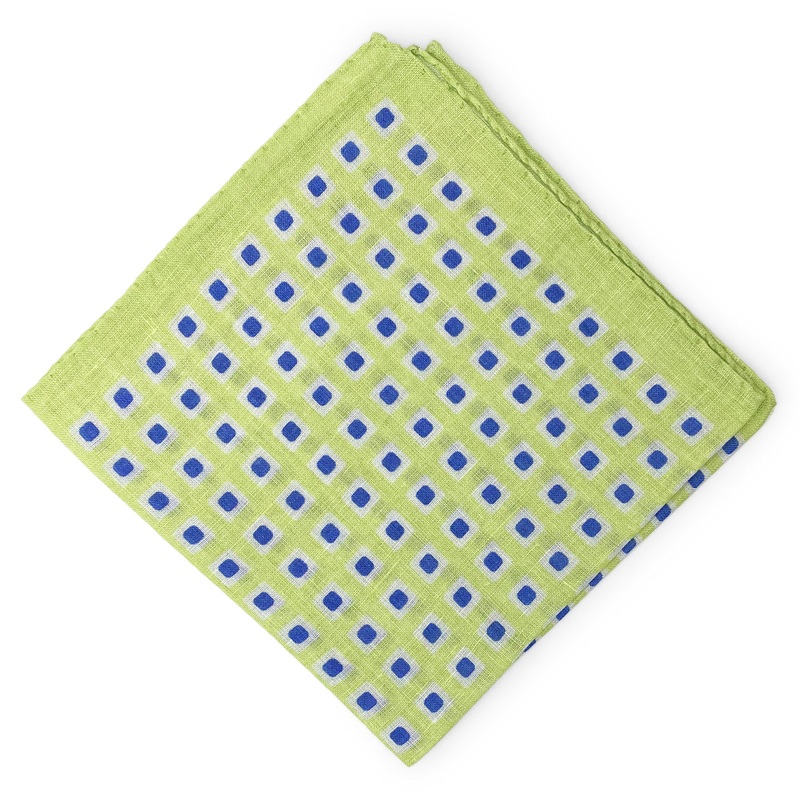 Chicklets: Linen Pocket Square – Lime