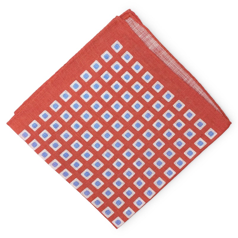 Chicklets: Linen Pocket Square – Red